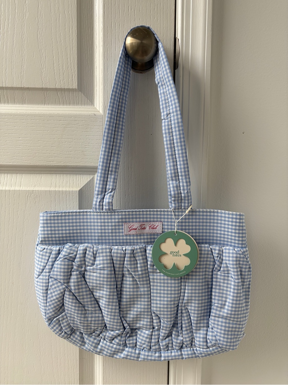 Brand New Good Totes Mini Soufflé Tote (Blue Gingham)